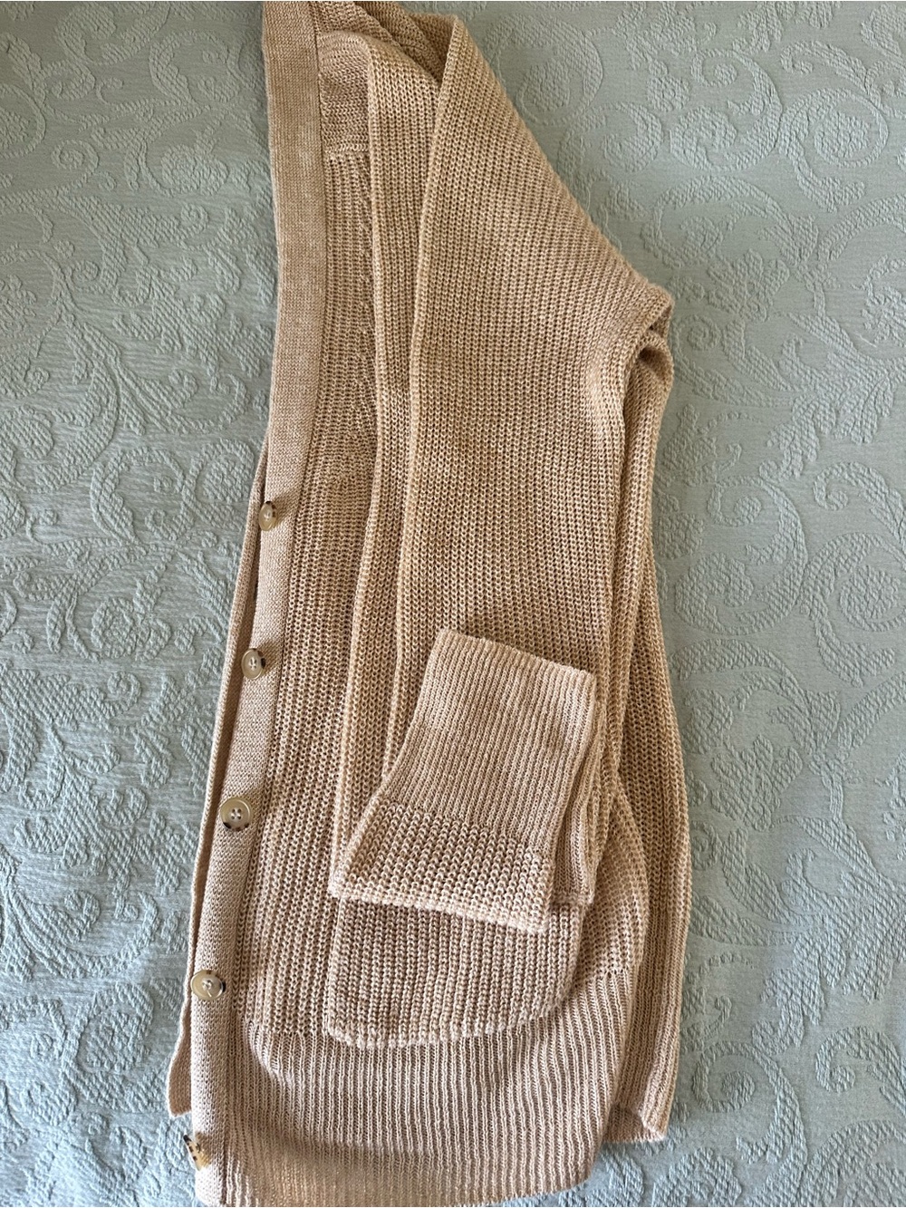 J. Crew Neutral Beige Button-Front Knit Cardigan